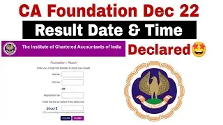 ca Foundation result dec 2022 result date declared icai announcement today notification official