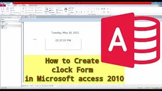How to Create Clock or Real time Form in Ms-Access  Urdu/Hindi