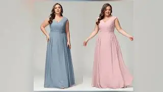 V-back Chiffon Bridesmaid Dress Plus Size-SaoirsePUS