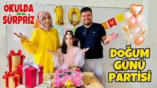 ELİF SİNEME OKULDA SÜRPRİZ DOĞUM GÜNÜ PARTİSİ YAPTIK !!!