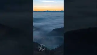 Ocean Of Clouds Passing Through Mountain Range. Ten To Zen Meditation