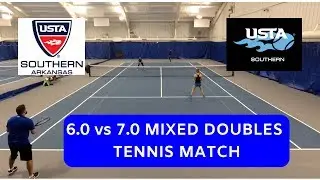 NTRP 3.0 - 6.0 vs 7.0 Mixed Doubles Tennis Match 1/6/19