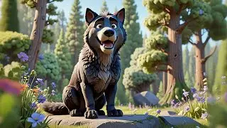 Four Little Wolves Sing at Noon | Wolf Song for Kids | Counting Rhymes and Forest Animal Songs