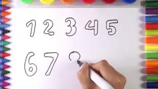Coloring Numbers, Learn Numbers for Kids by Drawing Art for Kids
