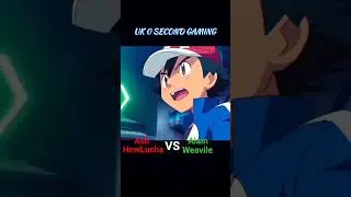 Ash Howlucha VS Alain Weavile#pokemon #XYZ#shortvideo☠️☠️
