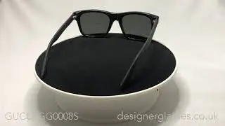 GUCCI GG 0008S GG0008S Sunglasses on a 360 turntable and model.