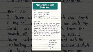Application for bank statement || bank statement application || #application #shorts #viral