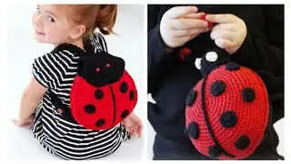 Top Designs Handknitted Pattern of Ladybug/Best Craft Ideas/Ladybug Backpack/School Bags For Girls