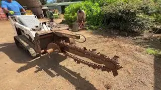 lot 16 Trencher Attachment   Fits Bobcat MT 55  Kauai Nursery Online Auciton IslandBid com