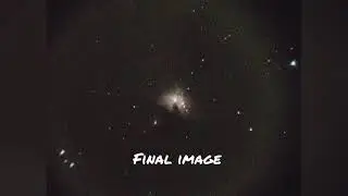 Orion nebula through Astromaster 70az telescope.(Very short exposure image )