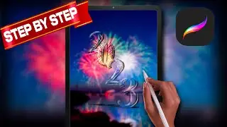 You Can Draw This 3D Glass Text Effect in PROCREATE - Step by Step Tutorial