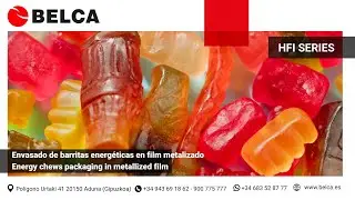 Envasado de barritas energéticas con film metalizado en flow-pack HFI SERIES