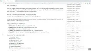 ONGC  Non Executive Admit card 2019