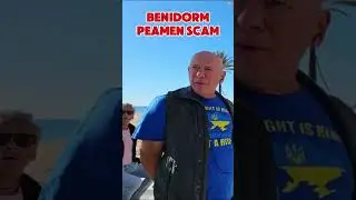 ⚠️ Don&rsquo;t fall for the Benidorm pea men scam! Caught on camera 🎥 #benidorm #travel #spain  #beach