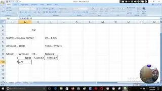 RD Calculator| How to Calculate Recurring Deposits Interest using Excel| Recurring Deposits#video