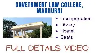 GOVT LAW COLLEGE, MADHURAI // OVER ALL VIEW #tndalu #law #lawschool #lawstudents #madhuri