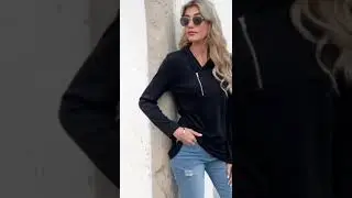 Women's Long Sleeve Zipper Pullover Cowl Neck Tops #short