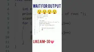 Left triangle Pattern in c programming| #shorts #youtubeindia #engineering
