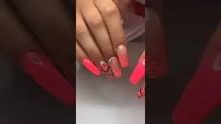 #nails CORALLO FLUO 殺#Nail #nails #onicotecnica #nailart #neiperte #estetistach