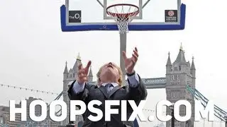 Boris Johnson Hits the Basketball Trick Shot! One Ups Pops Mensah-Bonsu!