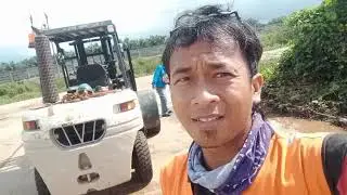 Bawa Forklif 5 ton projeck oki pulp sungai baung palembang