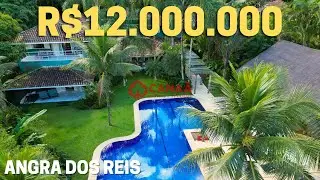 LINDA MANSÃO DE CANAL COM DECK, PISCINA, QUADRAS DE ESPORTE, 8 SUÍTES EM ANGRA DOS REIS  🌴🔆 4K 60fps