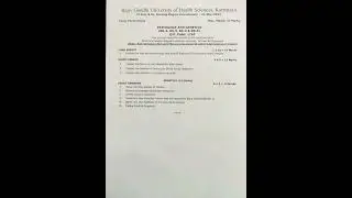 2nd year bsc nursing pathology & Genetics question paper of univercity final exam RGUHS  March RGUHS