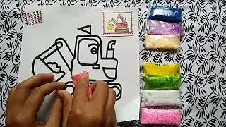 DIY CRAFT SNOWFLAKE MUD CARTOON - Excavator - Go Kids Channel