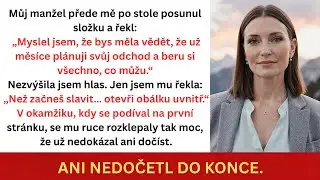 Můj manžel přes stůl posunul složku a řekl: „Myslím, že bys měla vědět, že jsem…“