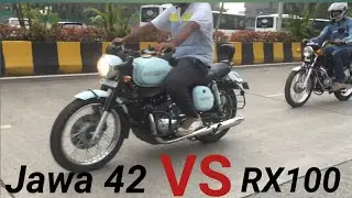 Jawa 42 vs RX 100 Drag Race!