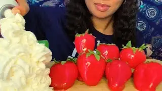 ASMR | Candied Strawberries 🍓 Crunchy Eating Sounds