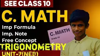 SEE C. Math Trigonometry | Class 10 Important Notes, Formula & Short Tricks