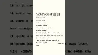 SELF INTRODUCTION IN GERMAN||A1 level ||FOLLOW FOR MORE UPDATES.