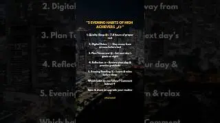 5 Evening Habits Jo High Achievers Follow Karte Hain! 😴✨ #successhabits #ytshorts #rvpremjanishorts