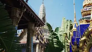 Majestic Grand Palace in Bangkok, showcasing stunning traditional Thai architecture. Famous cultural