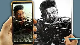 120 Bahadur movie Farhan Akhtar drawing, Step by step