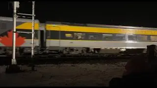 CPKC Holiday Train and Via 44 at Smiths Falls