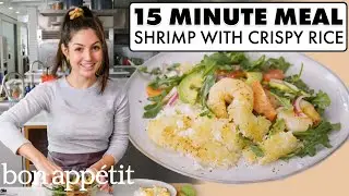 15-Minute Shrimp With Crispy Leftover Rice | Bon App&eacute;tit