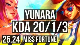 YUNARA & Leona vs MISS FORTUNE & Zaahen (ADC) | Good KDA: 20/1/3 | KR Challenger | 25.24
