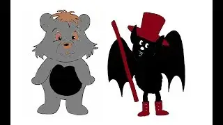 Coloring Pages for Kids | Shapes Worksheets for Preschool | Painting Bear and Bat