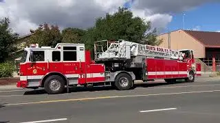 Santa Rosa Fire Department Truck 1 backing in.