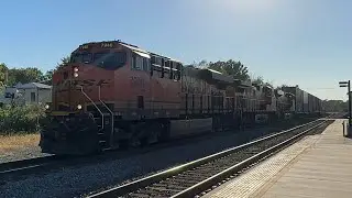 2 FAST BNSF Double-Stacks FLY down the Marceline Subdivision 