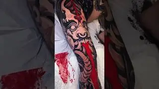 Full leg demon coverup😈 #viral #tattoo #shorts