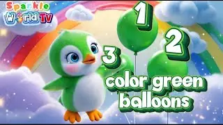 Easy to learn colorful balloons with Penguins at Sparkle word tv for early learners / toddlers