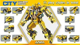 PANLOS 12-in-1 Robot Building Toy Set (573 Pieces)