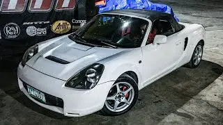 Full exhaust system on a Toyota MR2