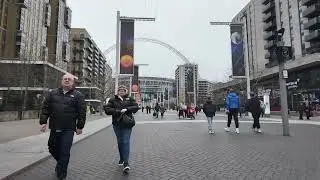 Wembley: Quiet Walking Tour in 4K HDR from Wembley Park Tube Station to the Stadium and surrounds