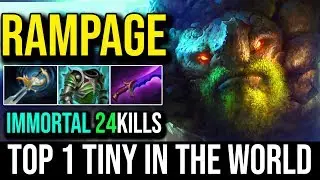 World Top 1 [Tiny] Epic WTF RAMPAGE 1Kill Per Min 24Kills No Death By Iceberg | Dota 2 FullGame