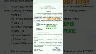 BSF 1284 Post Exam Date 2023, BSF Constable Tradesman Exam Admit Card 2023, BSF Tradesman PET/PST