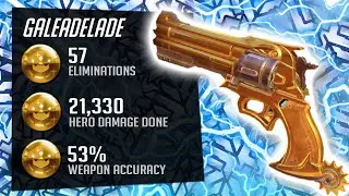 Gale Aimbot McCree - 57 elims! 53% Accuracy! [ Overwatch Season 28 Top 500 ]